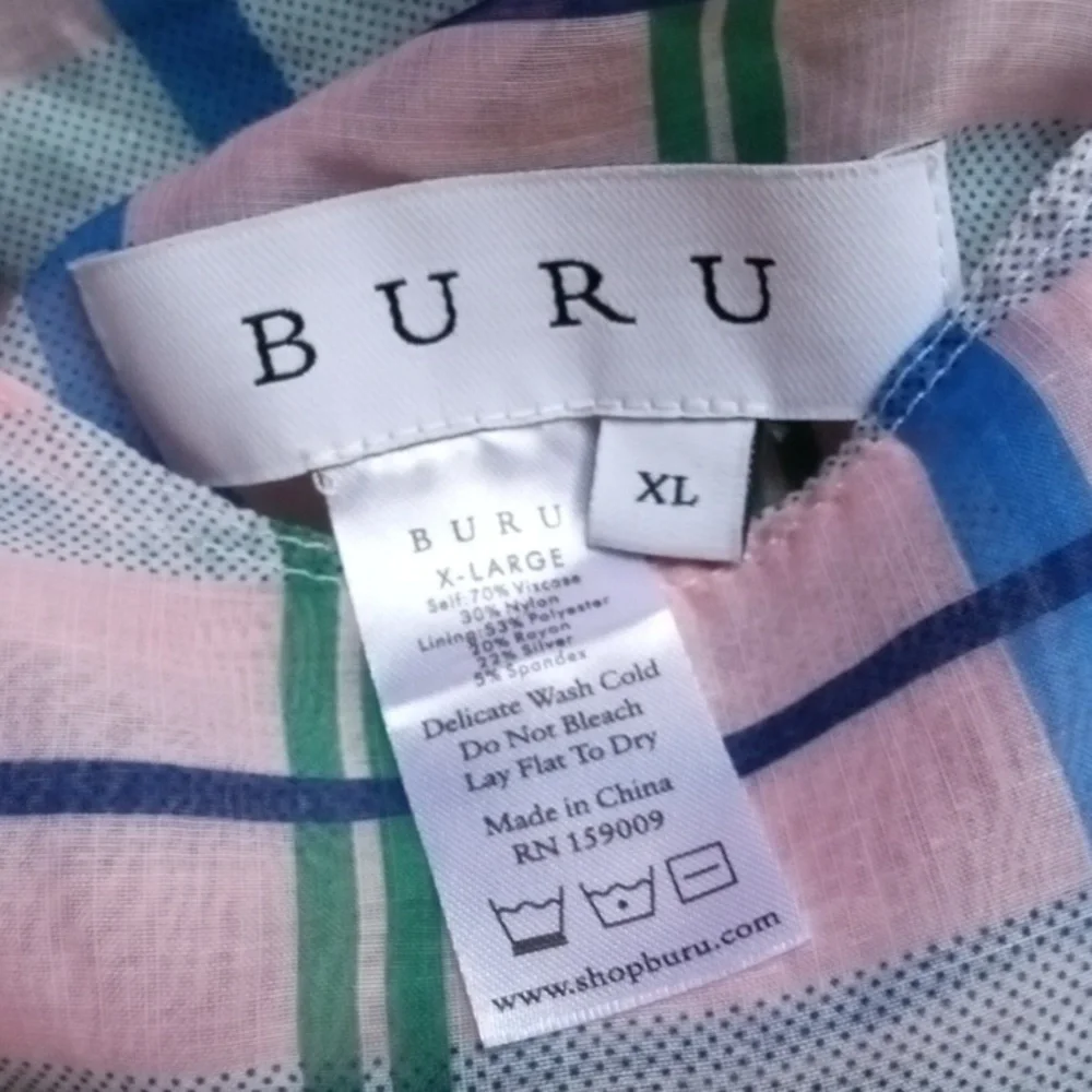Buru pink plaid and green Lurex reversible tennis skirt - Picture 7 of 11